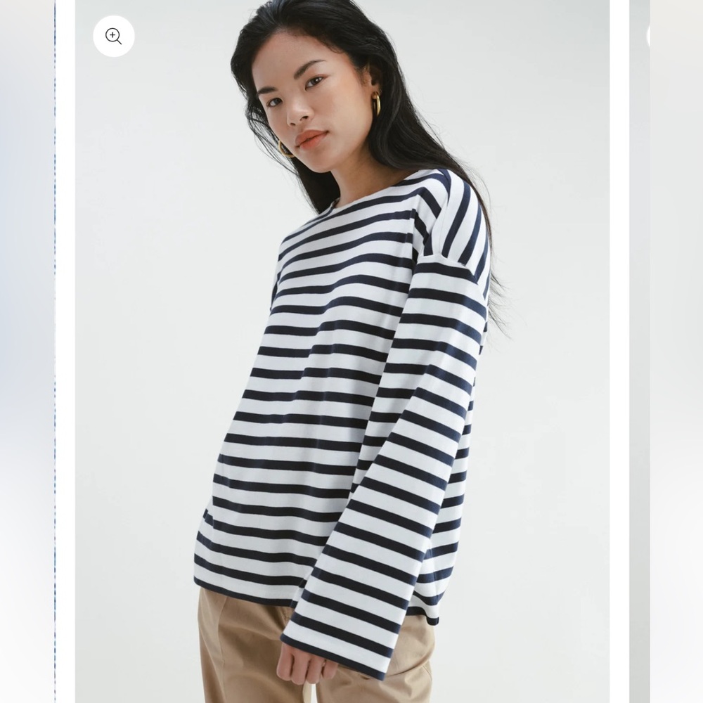 Darling, Clarity Striped Long Sleeve Top in navy